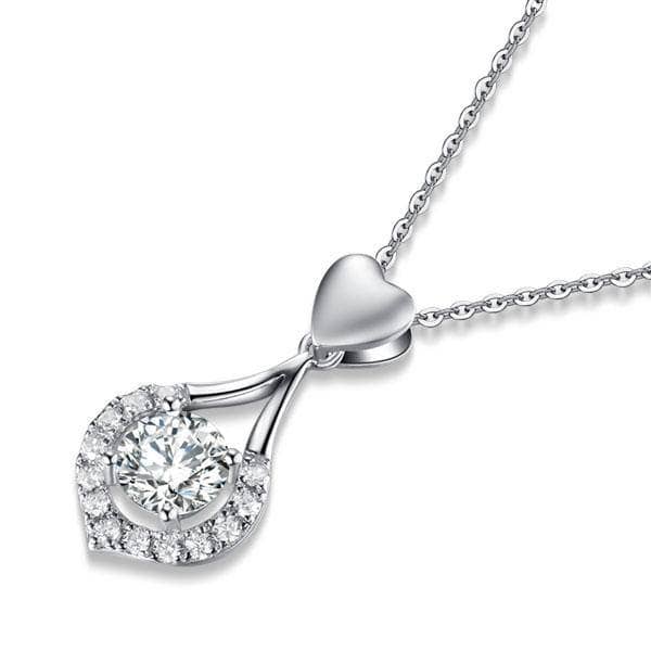 Heart Tear Drop Created Diamond Necklace-Black Diamonds New York