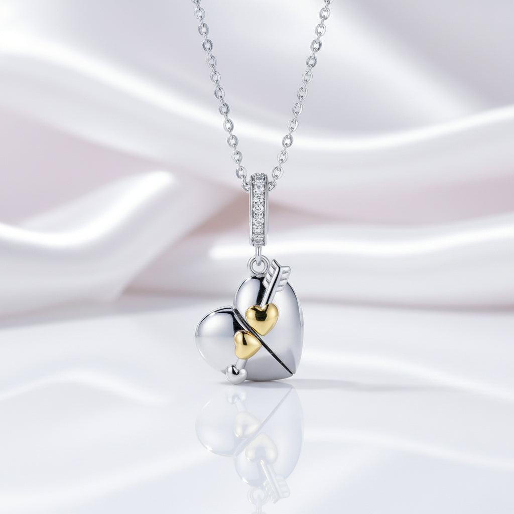 Heart with Cupid's Arrow Hanging Bead-Black Diamonds New York
