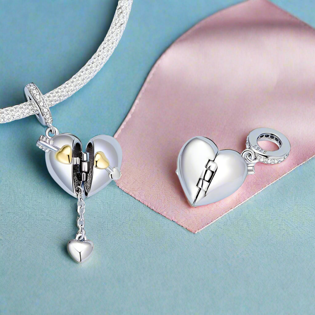 Heart with Cupid's Arrow Hanging Bead-Black Diamonds New York