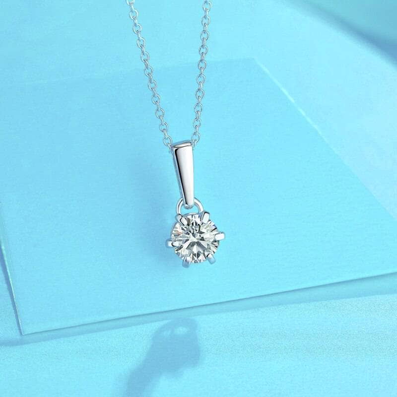 Heartbeat Pendant Necklace with 1.0Ct D Color Twinkle Moissanite Diamond-Black Diamonds New York
