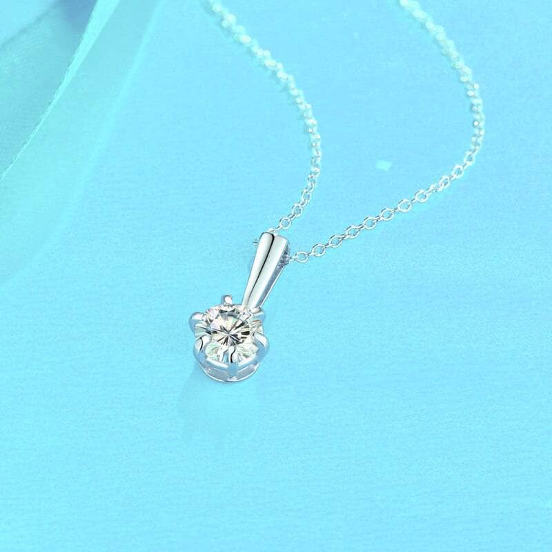 Heartbeat Pendant Necklace with 1.0Ct D Color Twinkle Moissanite Diamond - Black Diamonds New York
