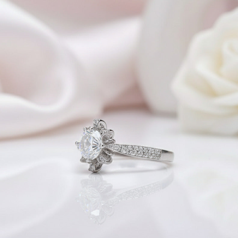 2.0 Ct Round Cut Diamond Fountain Ring-Black Diamonds New York