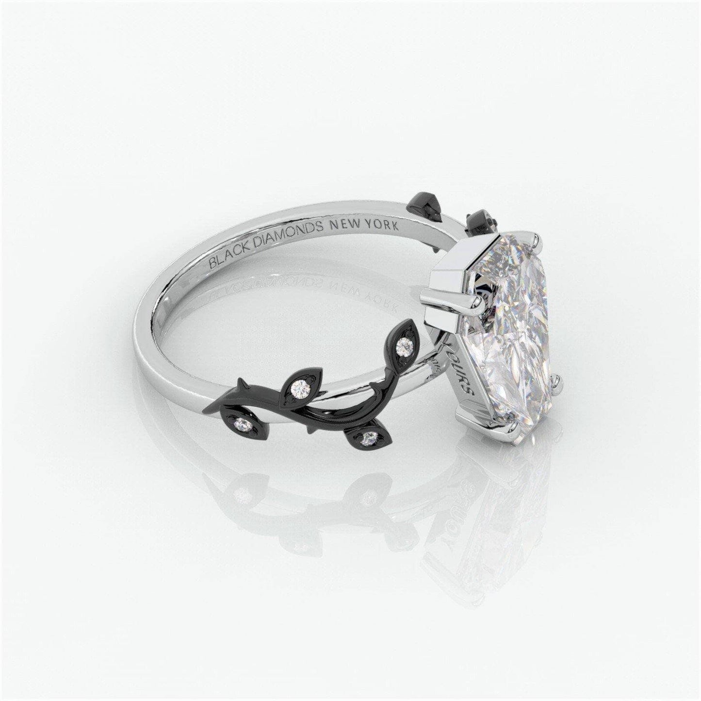 Hell and Back Ring- Limited Coffin Cut Diamond Engagement Ring-Black Diamonds New York