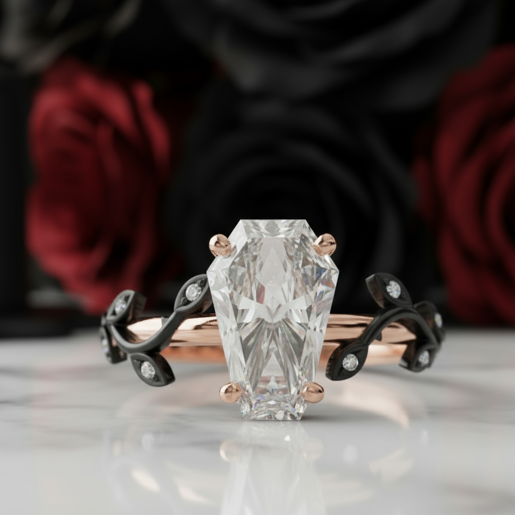 Hell and Back Ring - Limited Coffin Cut Diamond Option Engagement Ring-Black Diamonds New York