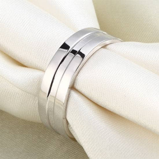 High Polished Plain Men's Wedding Band Ring-Black Diamonds New York