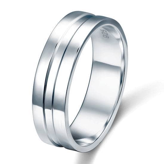 High Polished Plain Men's Wedding Band Ring