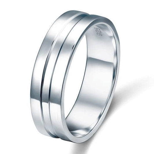 High Polished Plain Men's Wedding Band Ring-Black Diamonds New York