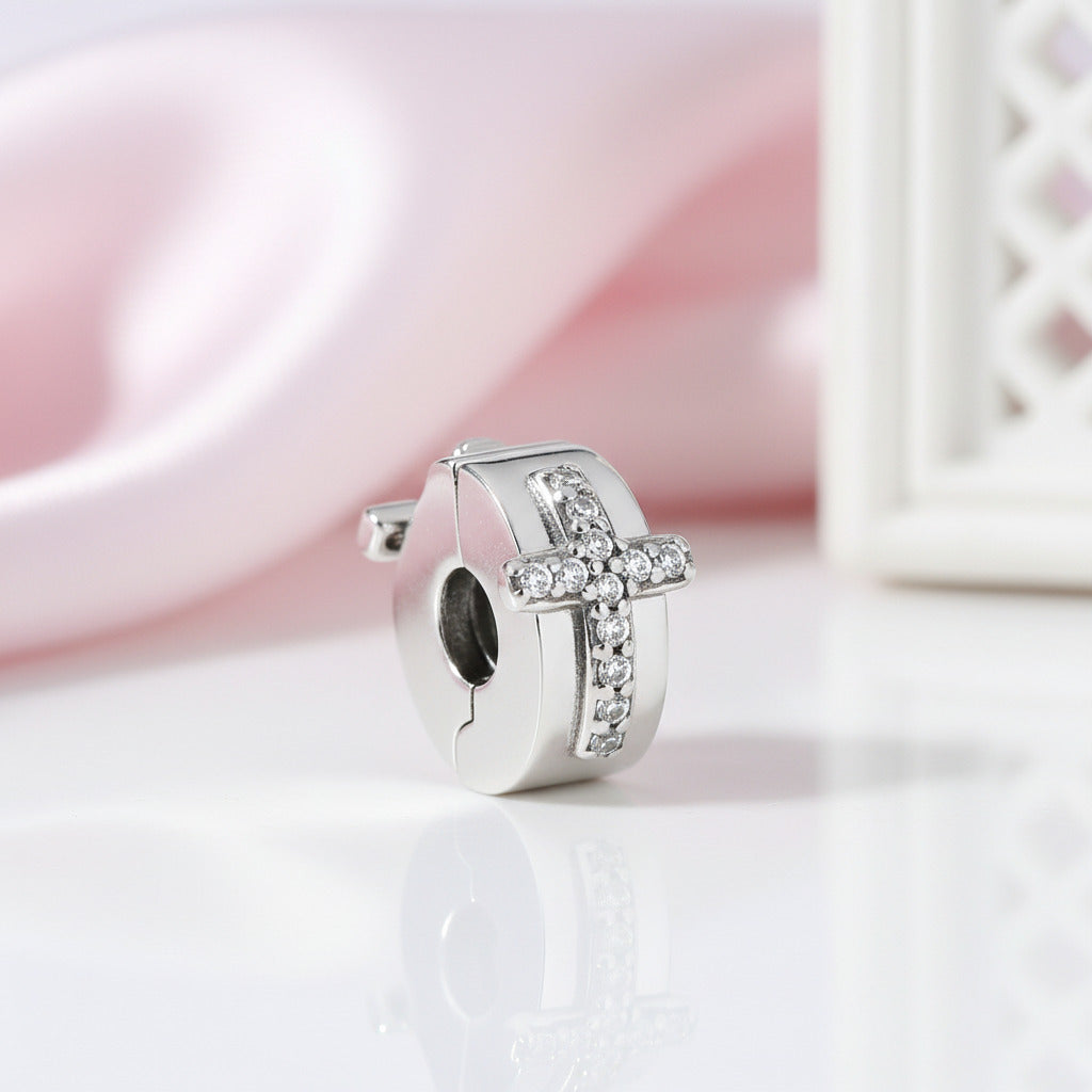 Holy Cross Clip Charm Bead-Black Diamonds New York