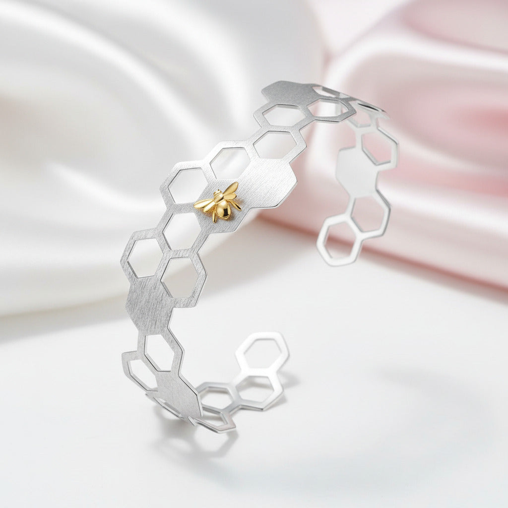 Honeycomb Home Guard Bangle-Black Diamonds New York