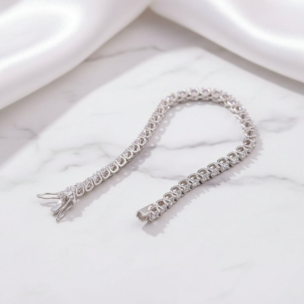 3.5mm Diamond Option Horn Tennis Bracelet-Black Diamonds New York