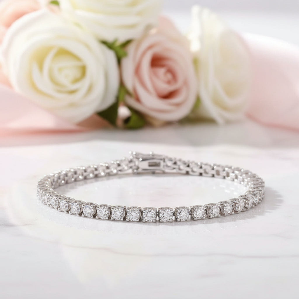 3.5mm Diamond Option Horn Tennis Bracelet-Black Diamonds New York