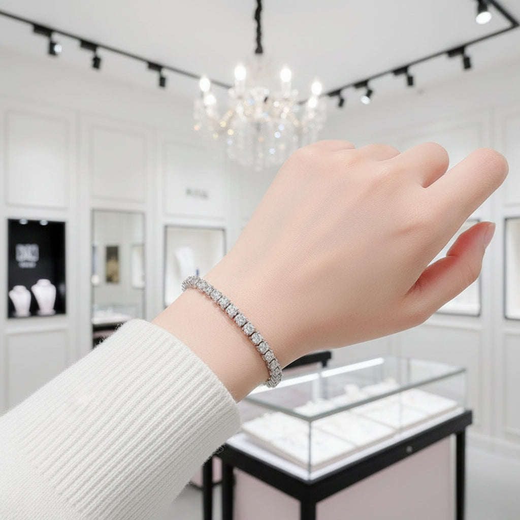 3.5mm Diamond Option Horn Tennis Bracelet-Black Diamonds New York