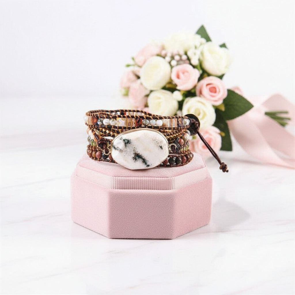 Howlite & Mixed Natural Stones Spiritual Bohemian Bracelet-Black Diamonds New York