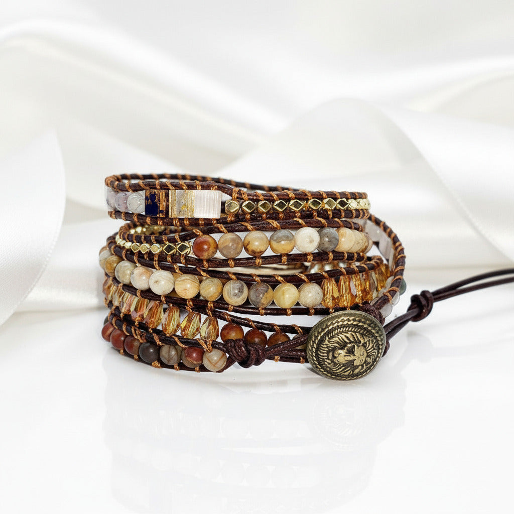 Howlite & Mixed Natural Stones Spiritual Bohemian Bracelet-Black Diamonds New York