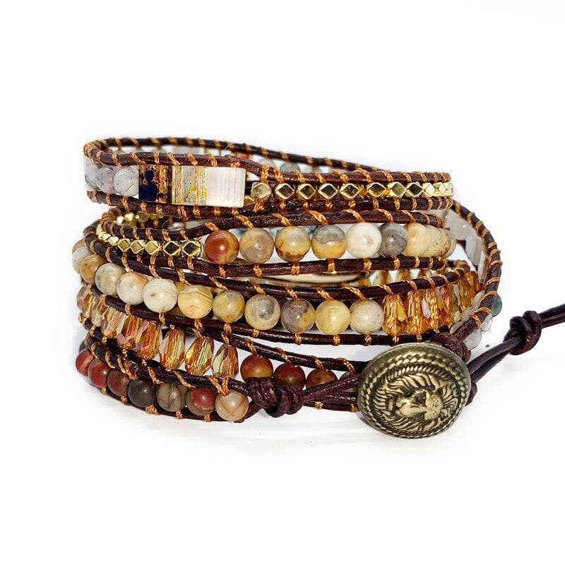 Howlite & Mixed Natural Stones Spiritual Bohemian Bracelet-Black Diamonds New York