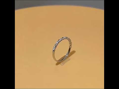 0.056 Ct Diamond Option Twisted Eternity Stackable Wedding Promise Band