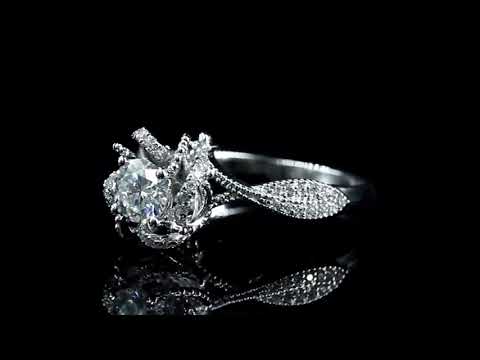 18k White Gold 1.0 Ct 6.5mm Round Cut Diamond Option Wedding Ring