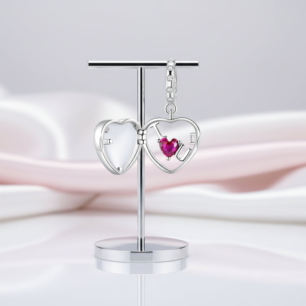 I Heart You Charm Beads-Black Diamonds New York