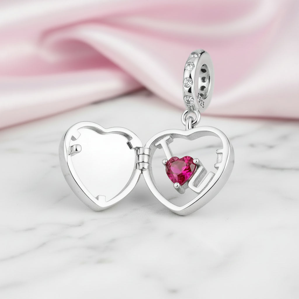 I Heart You Charm Beads-Black Diamonds New York