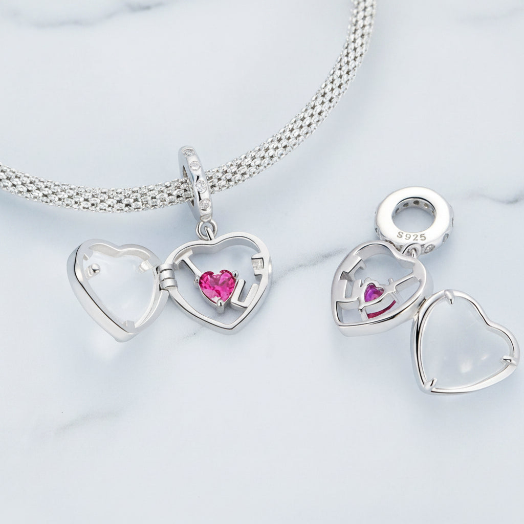 I Heart You Charm Beads-Black Diamonds New York
