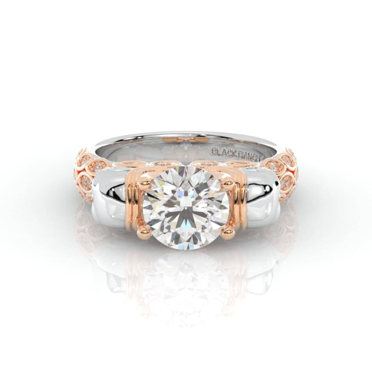 I love You Three Times More- 3PC 1 Carat Diamond Skull Ring Set-Black Diamonds New York