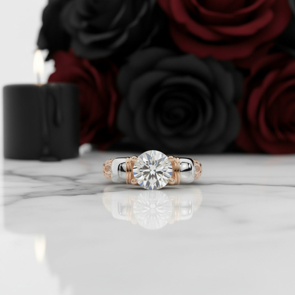 I love You Three Times More- 3PC 1 Carat Diamond Option Skull Ring Set-Black Diamonds New York