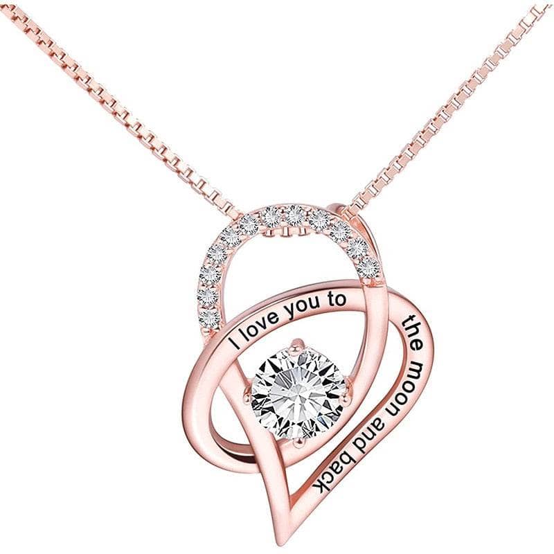 I Love You to The Moon and Back Created Diamond Option Heart Necklace CAN NOT BE FOUND-Black Diamonds New York