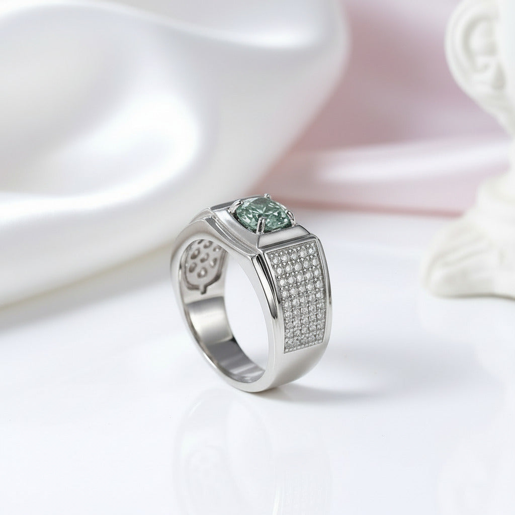 Iced Out 1ct Green Diamond Men's Ring – Black Diamonds New York