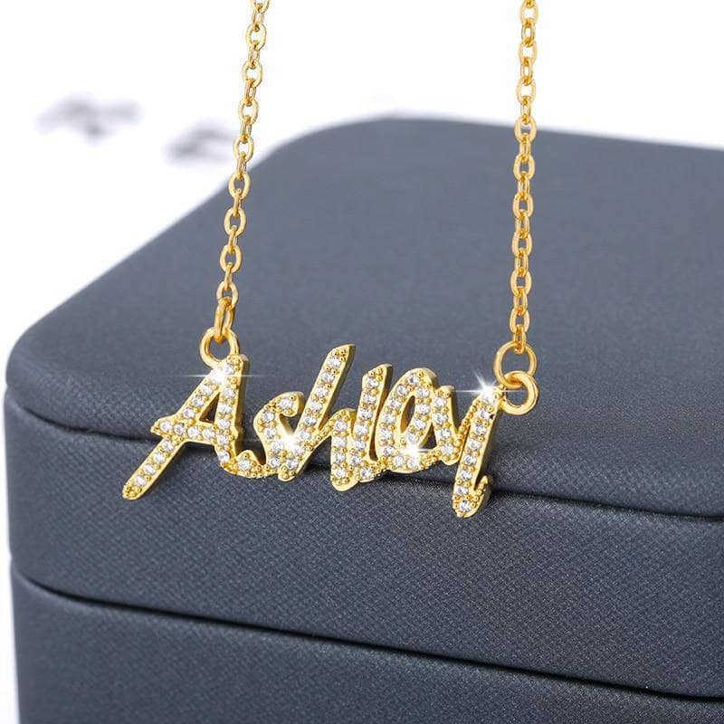 Iced Out Custom Name Necklace-Black Diamonds New York