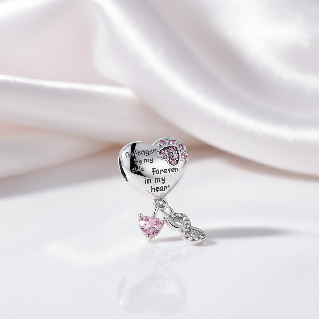 Infinite Love Heart & Paw Beads-Black Diamonds New York