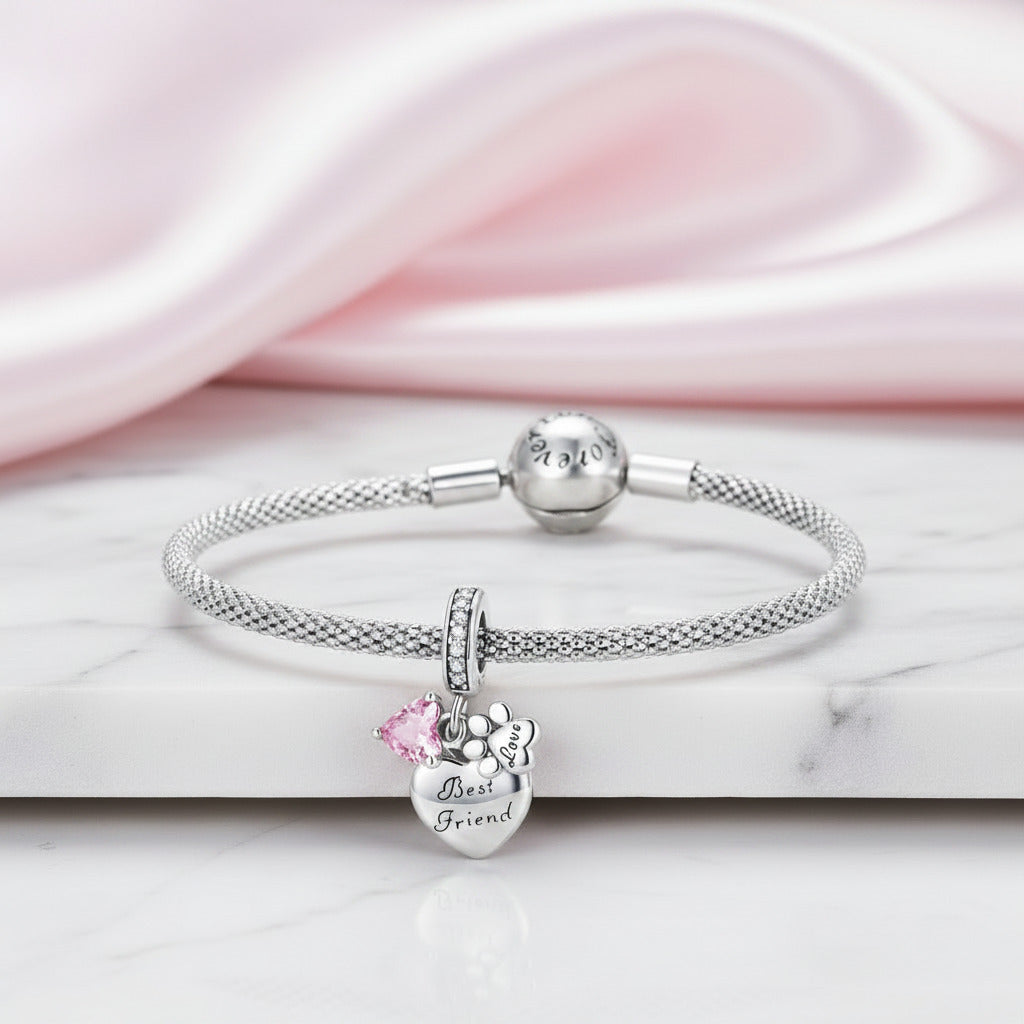 Infinite Love Heart & Paw Beads-Black Diamonds New York