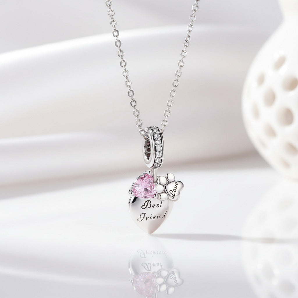 Infinite Love Heart & Paw Beads-Black Diamonds New York