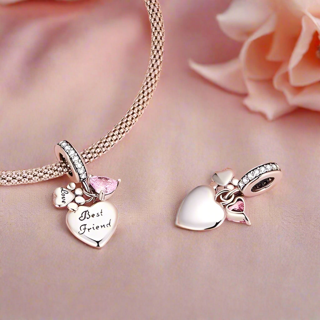 Infinite Love Heart & Paw Beads-Black Diamonds New York