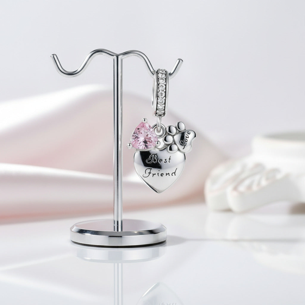 Infinite Love Heart & Paw Beads-Black Diamonds New York