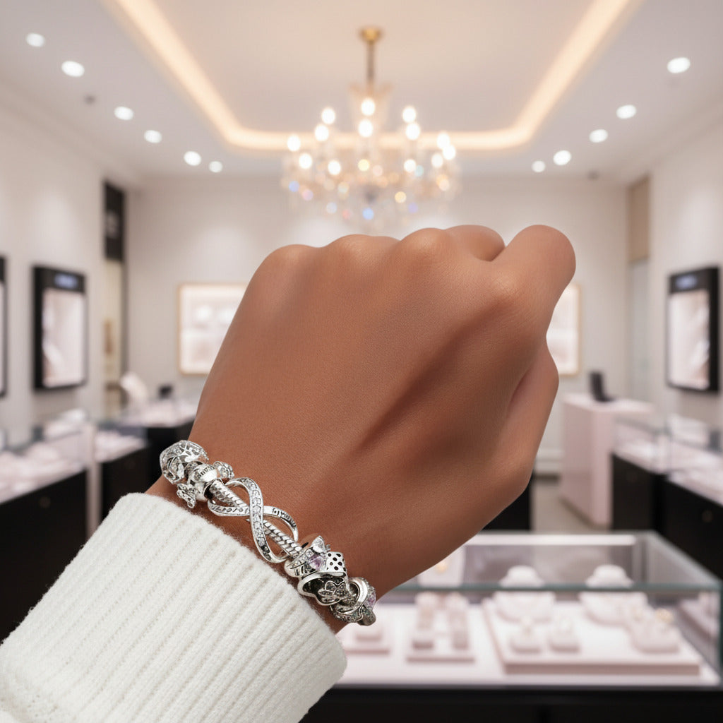 Infinity Love Charm Beads Series-Black Diamonds New York