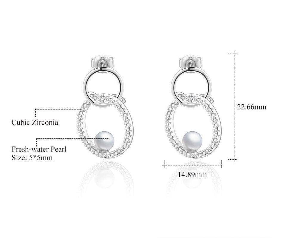 Infinity Natural Round Freshwater Pearls Earrings - Black Diamonds New York