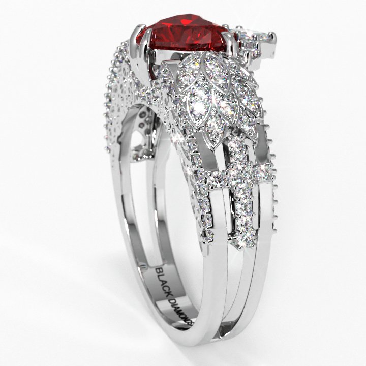 Infinity x Infinity Ring- Red Heart and Cross EVN™ Diamond Gothic Ring - Black Diamonds New York