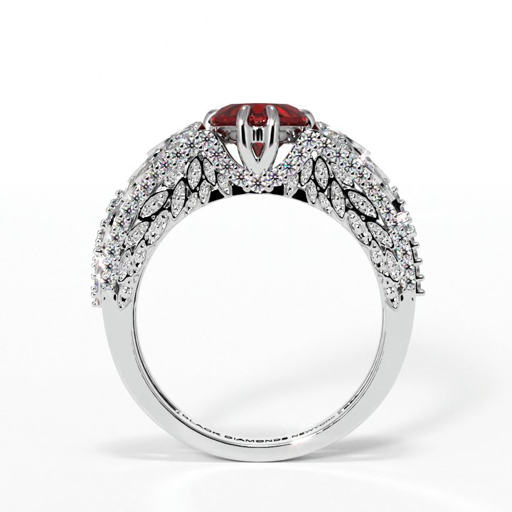 Infinity x Infinity Ring- Red Heart and Cross EVN™ Diamond Gothic Ring-Black Diamonds New York