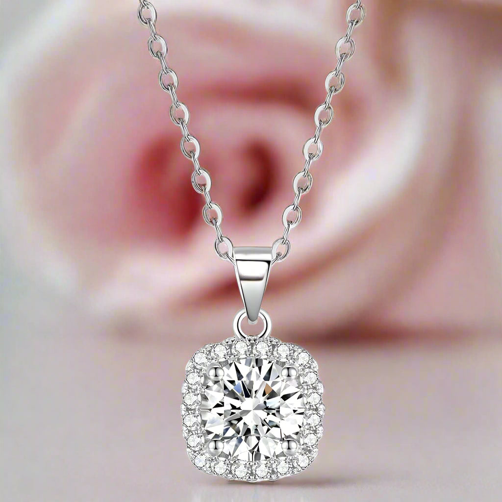 Inlaid 5.0 Ct Diamond Square Pendant Necklace-Black Diamonds New York