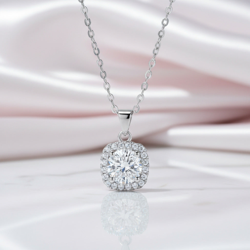 Inlaid 5.0 Ct Diamond Option Square Pendant Necklace-Black Diamonds New York