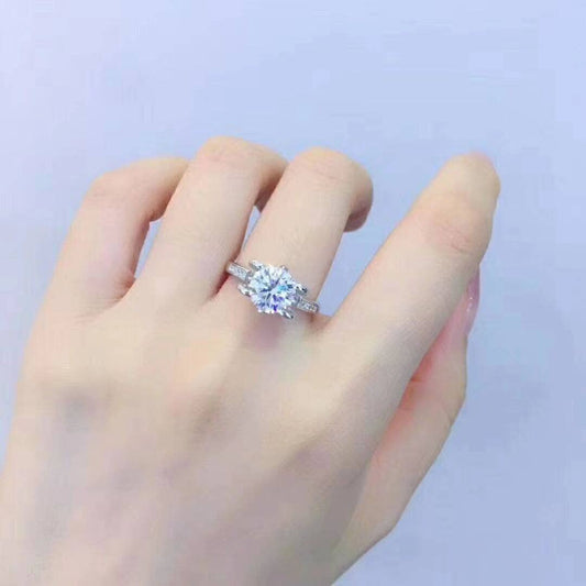 CVD Diamond Iris Bud Shape Setting Moissanite Ring