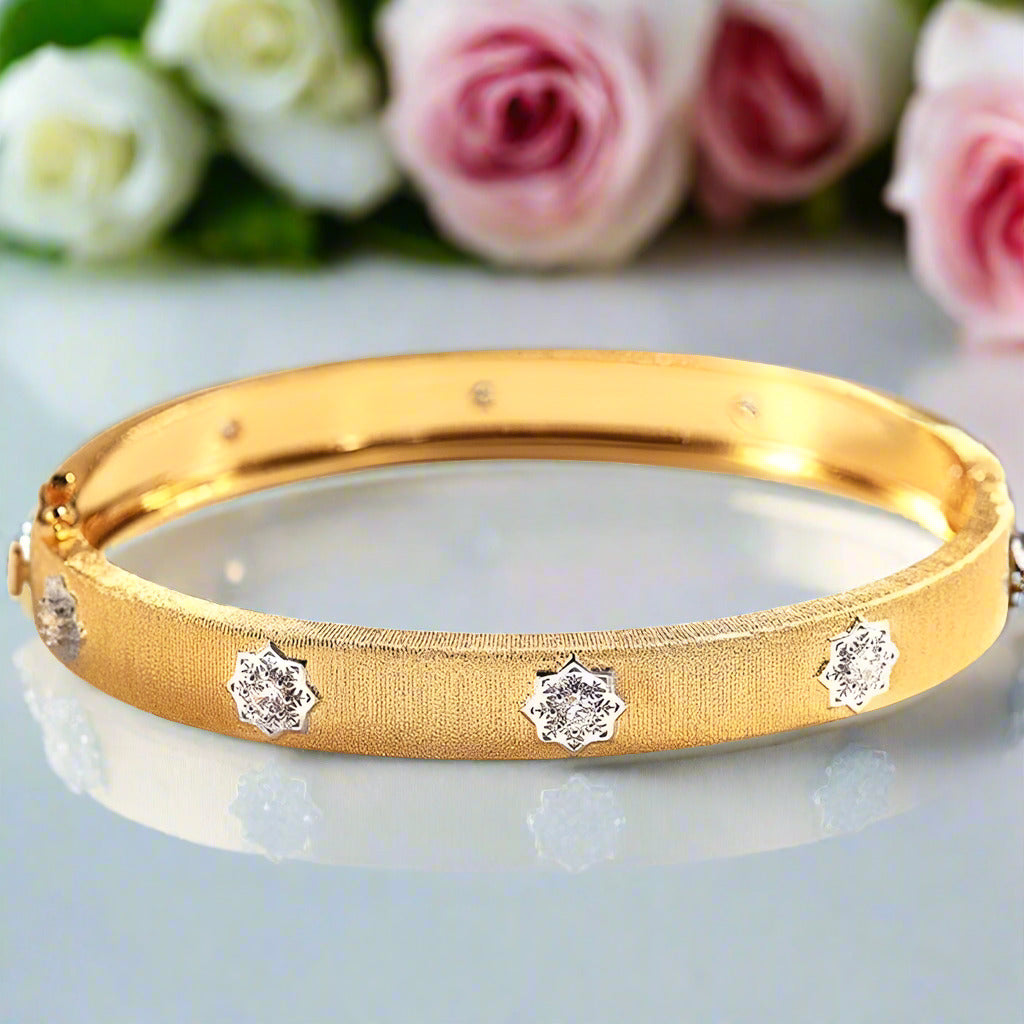 Italian Style Classic Bangle Bracelet-Black Diamonds New York