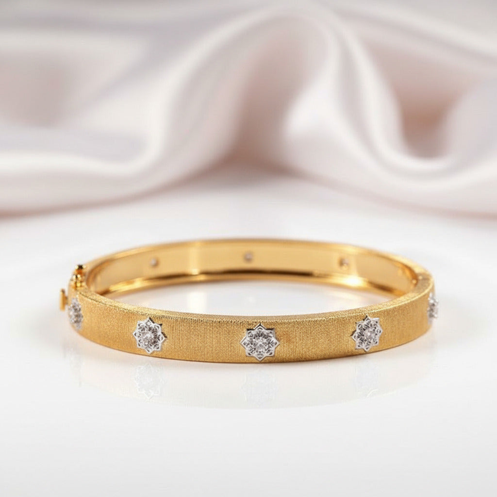 Italian Option Classic Bangle Bracelet-Black Diamonds New York