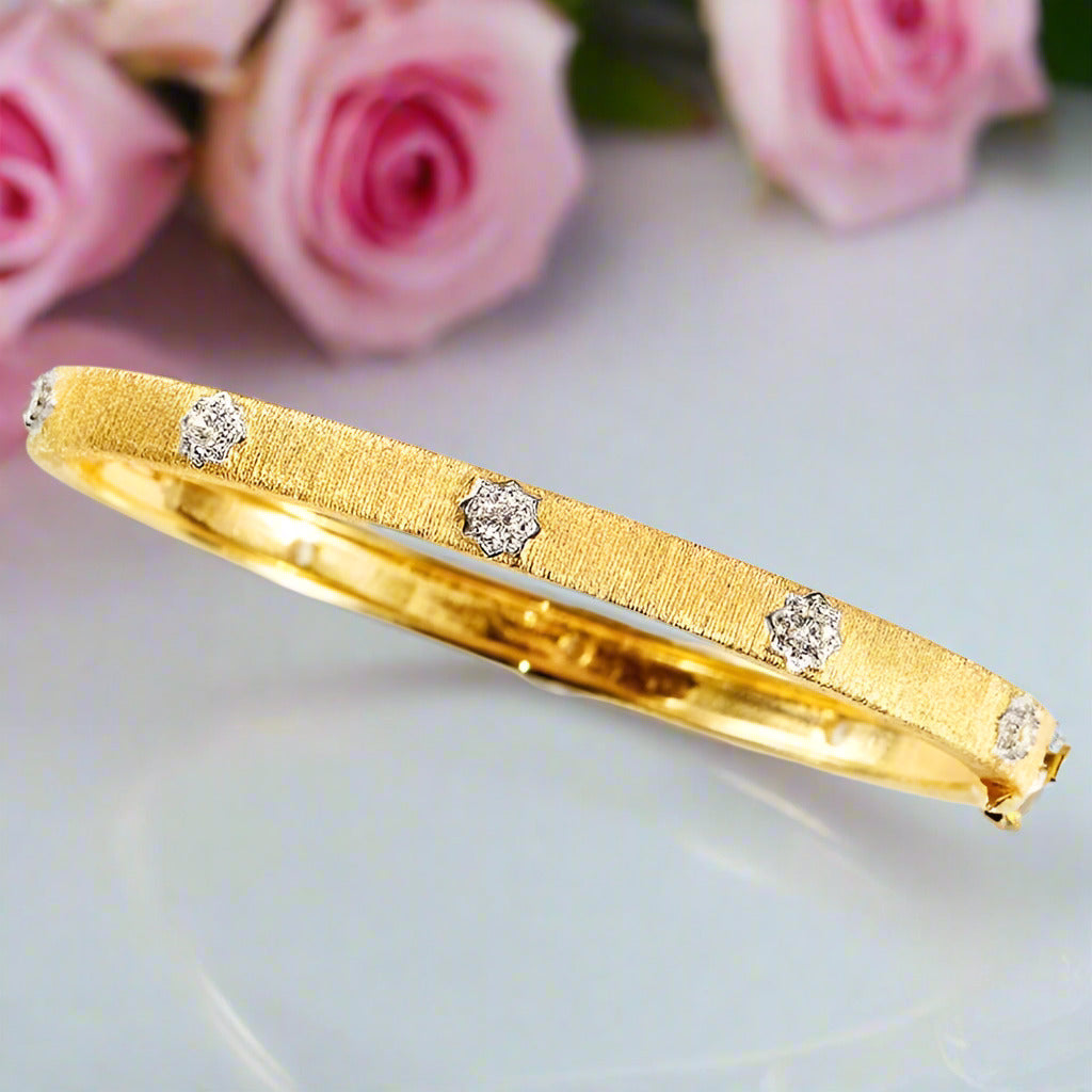 Italian Style Classic Bangle Bracelet-Black Diamonds New York
