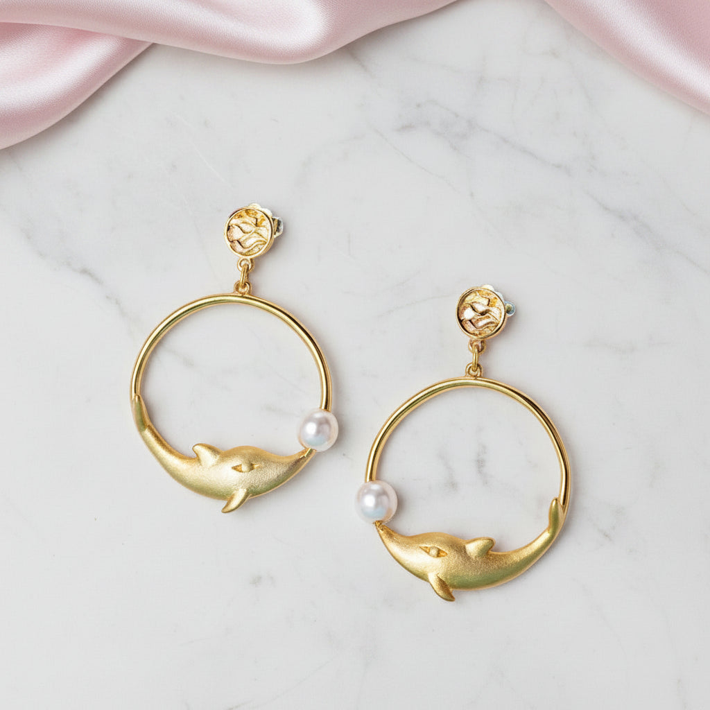Joyful Dolphin Park Dangle Earrings-Black Diamonds New York