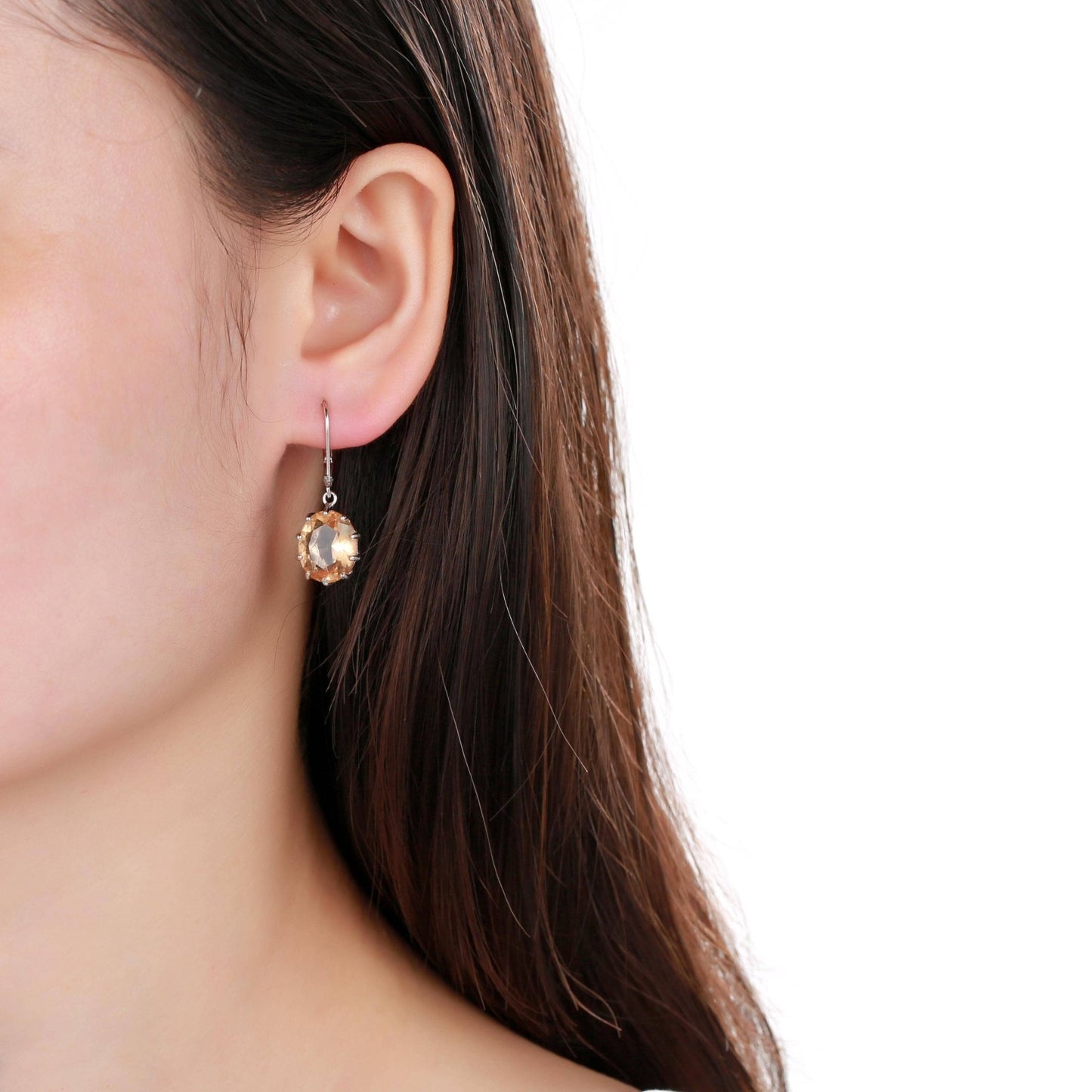 Lab Created Gemstone Lever Back Earrings-Black Diamonds New York