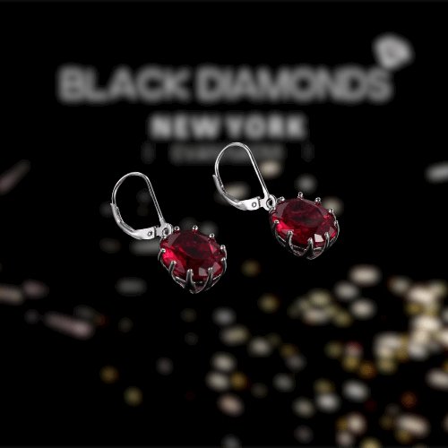 Lab Created Gemstone Lever Back Earrings - Black Diamonds New York