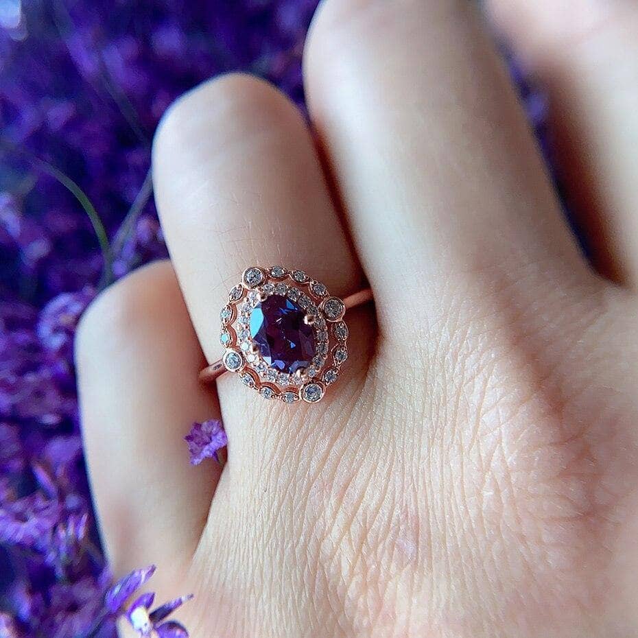 Sapphire Flower Engagement Ring, Rose Floral Ring, Unique Leaf 1.20 Carat  Platinum Handmade Certified