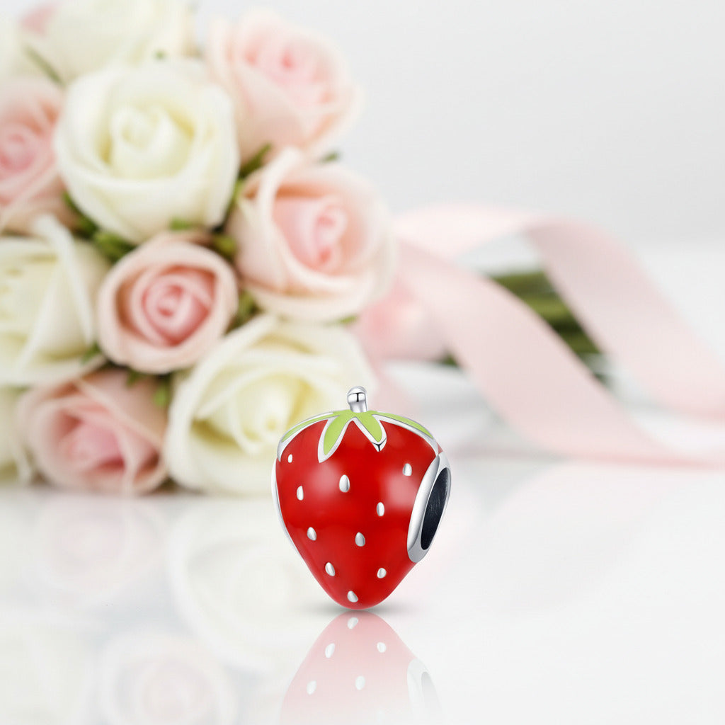 Lady Bug & Heart Red Charms Beads-Black Diamonds New York