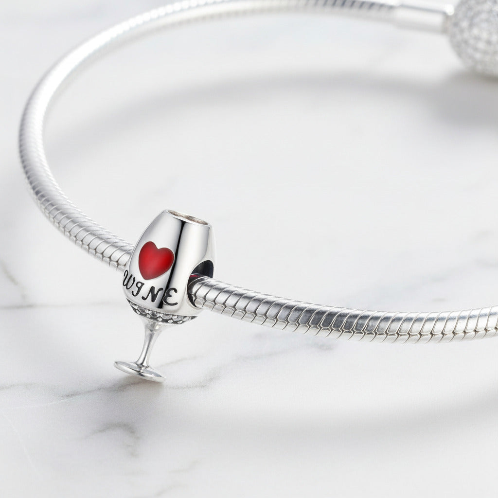 Lady Bug & Heart Red Charms Beads-Black Diamonds New York